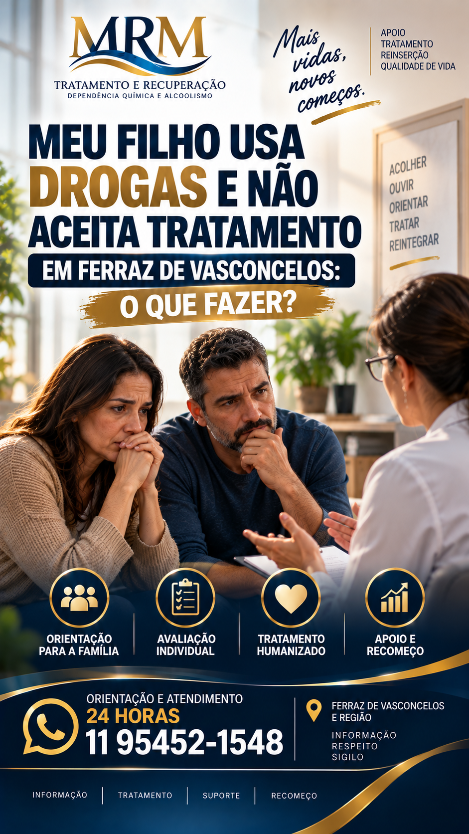 Meu Filho Usa Drogas e Não Aceita Tratamento em Ferraz de Vasconcelos: O Que Fazer?