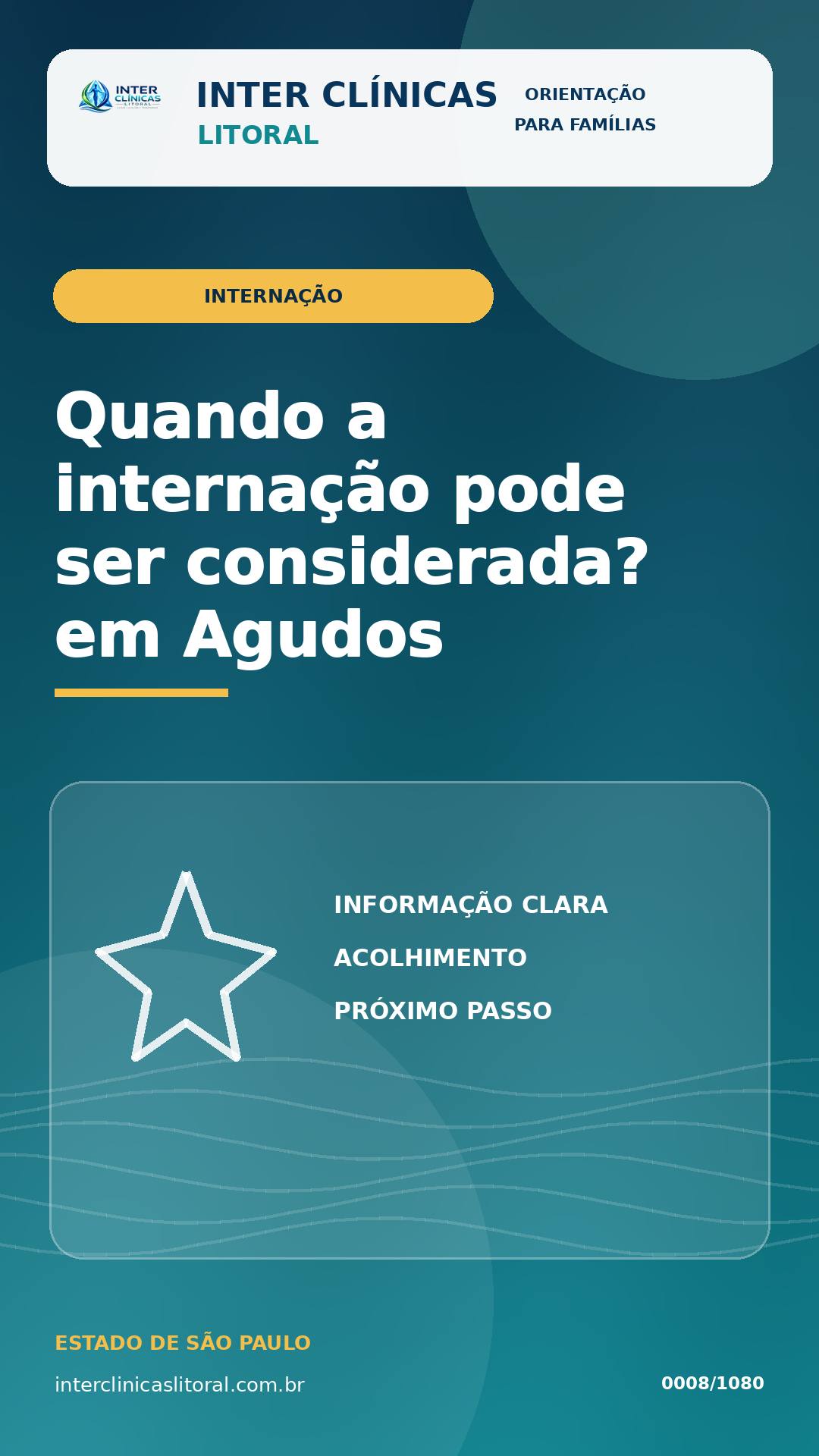 Quando a internação pode ser considerada em Agudos?