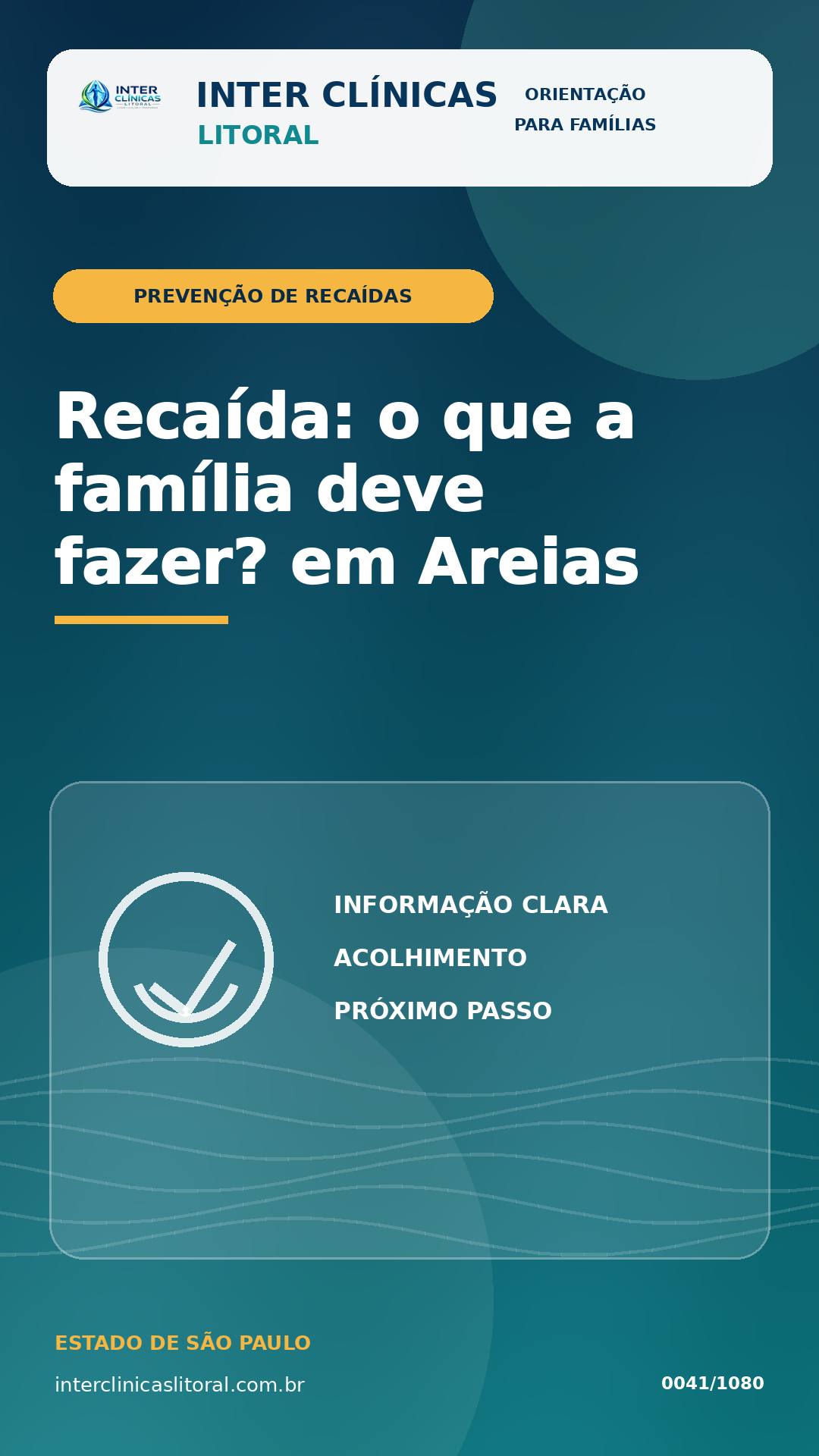 Recaída em Areias: o que a família deve fazer nas primeiras horas?