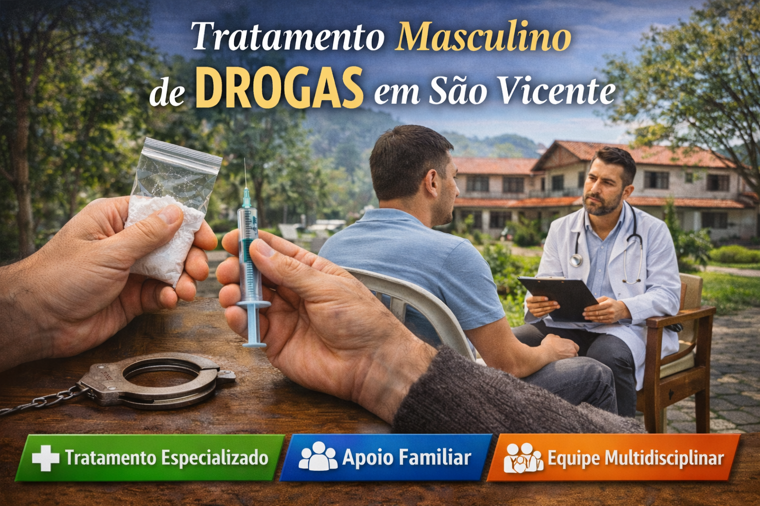 Tratamento Masculino de Drogas em São Vicente